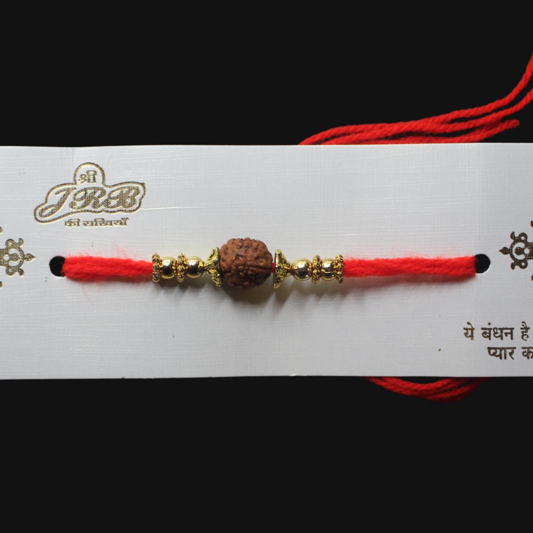 Panchashil, Artisan Crafted Rudraksha and Bead Rakhi, Local Craftsmanship, Pack Of 1