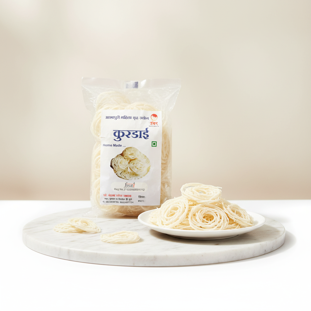 ASHAPURI Kurdai Pack Of 500gm Traditional Sun Dried Ready To Fry Crispy Homemade Authentic Snack Premium Quality