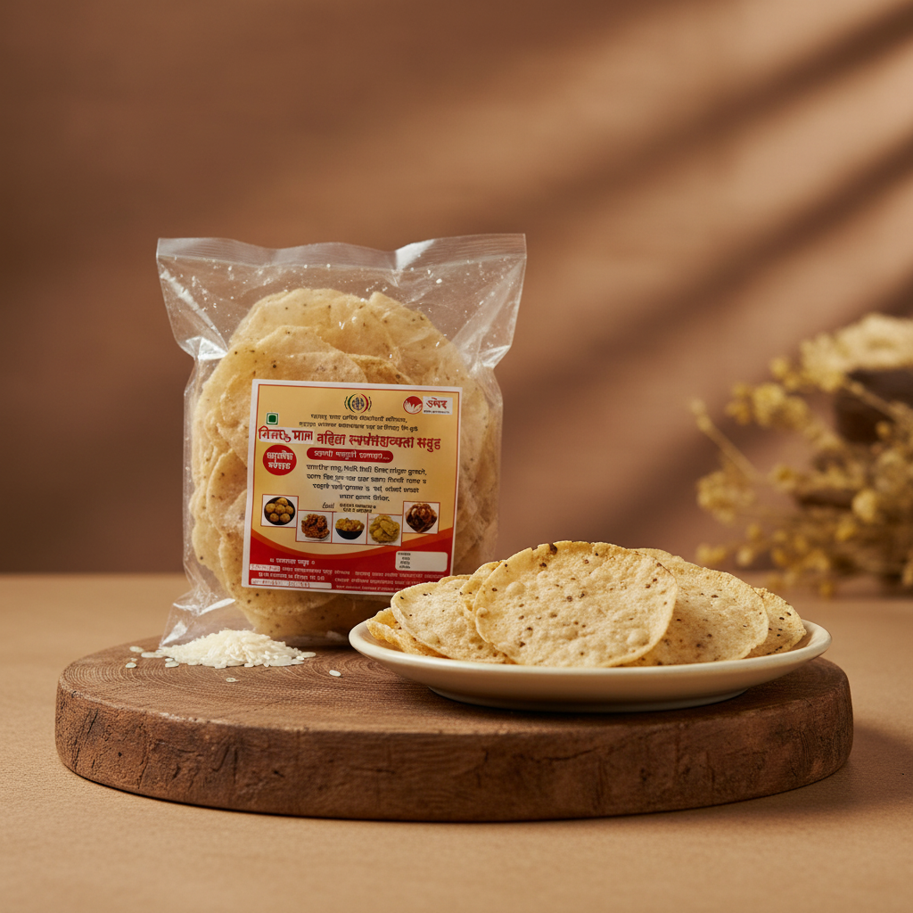 JIJAU Tandul Papad Pack Of 500gm Traditional Rice Papad Ready To Fry Crispy Homemade Authentic Taste Premium Quality
