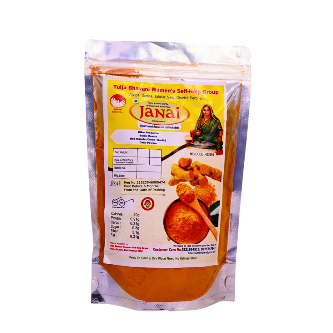 TULAJA JANAI Organic Turmeric Powder Pack Of 200g Natural Spice Rich Color Traditional Culinary Ingredient