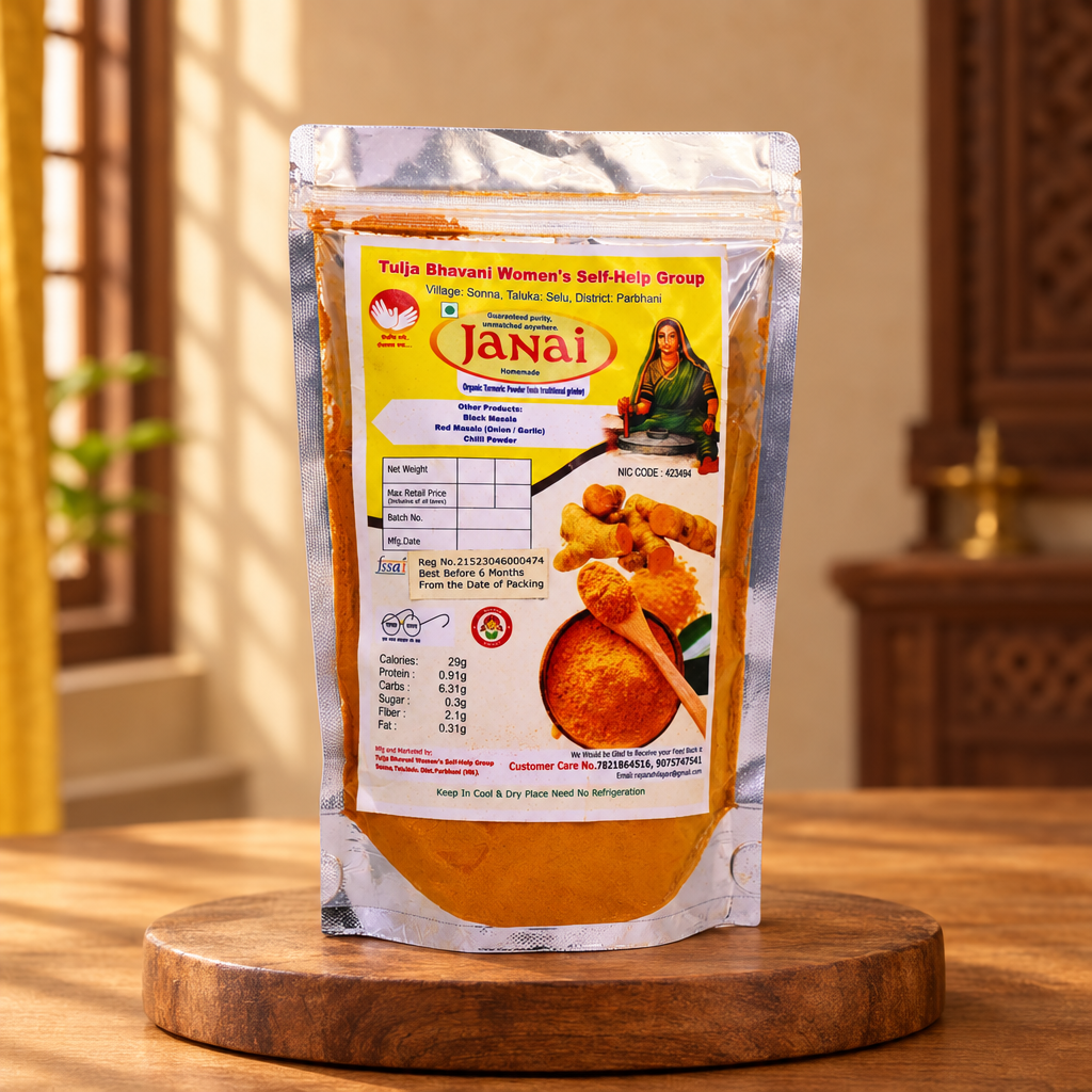 TULAJA JANAI Organic Turmeric Powder Pack Of 500g Natural Spice Rich Color Traditional Culinary Ingredient