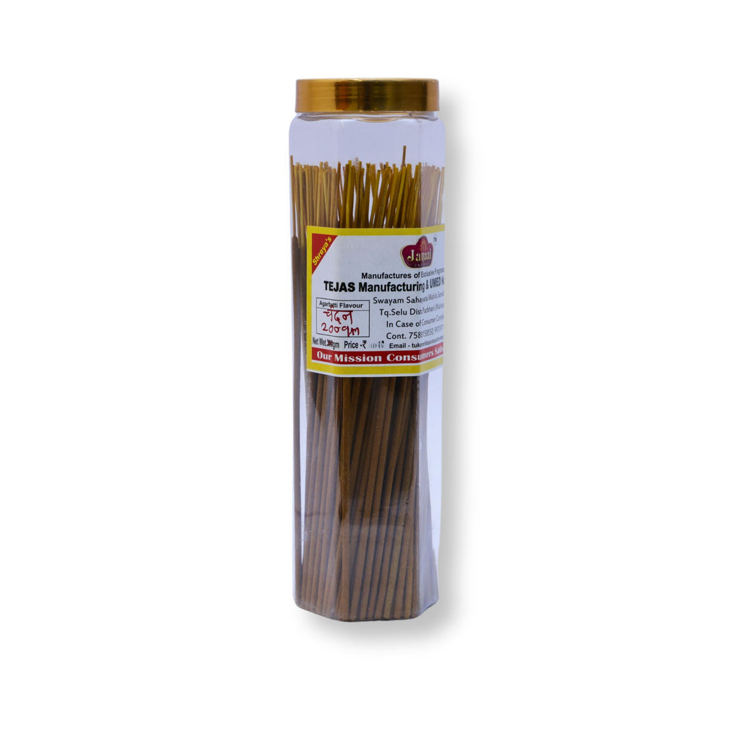 JANAI Chandan Agarbatti Intense Stick , Made By Cow Dung, No Artificial Essence, Pack of 200 gm