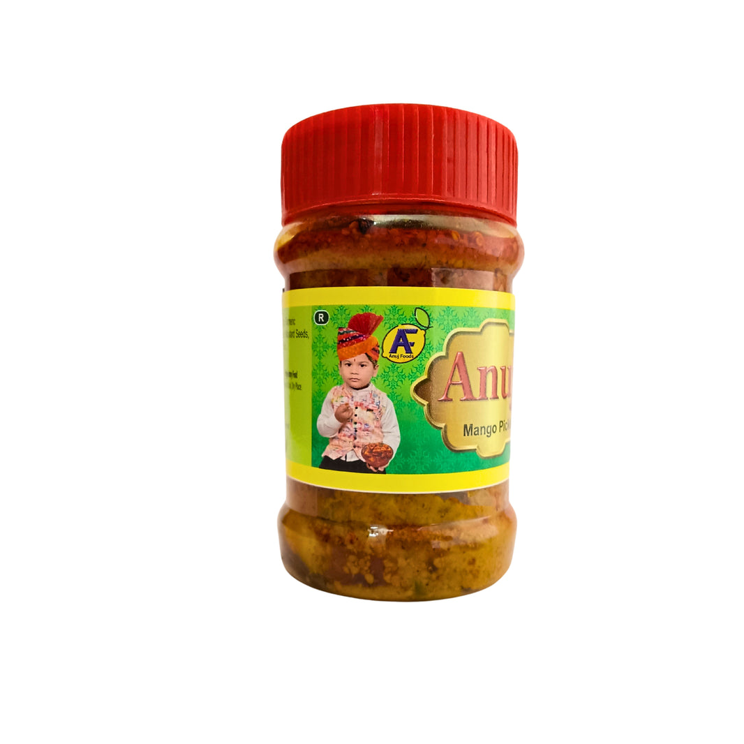 ANUJ FOODS  Mango Pickle, Made By Natural Ingredients, No Artificial Flavours, Pack of 200 gms