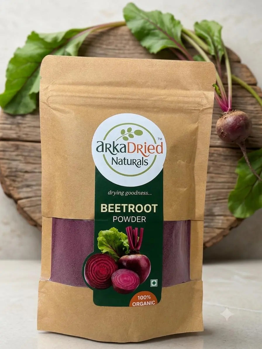 ARKA DRIED NATURALS Beetroot Powder Pouch Pack Of 200gm Premium Dehydrated Beetroot Vegetable Powder Fine Ground Traditional Food Ingredient Natural Colour Everyday Kitchen Use