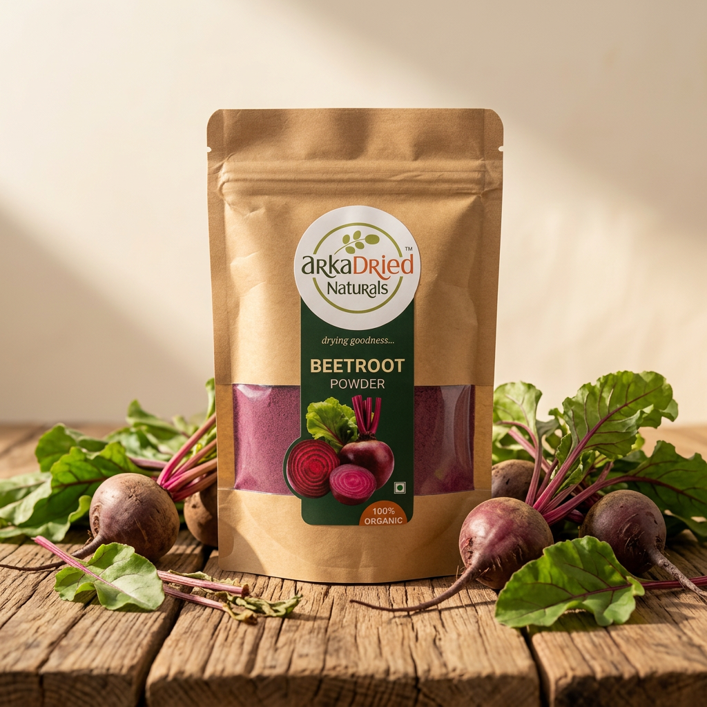 ARKA DRIED NATURALS Beetroot Powder Pouch Pack Of 200gm Premium Dehydrated Beetroot Vegetable Powder Fine Ground Traditional Food Ingredient Natural Colour Everyday Kitchen Use