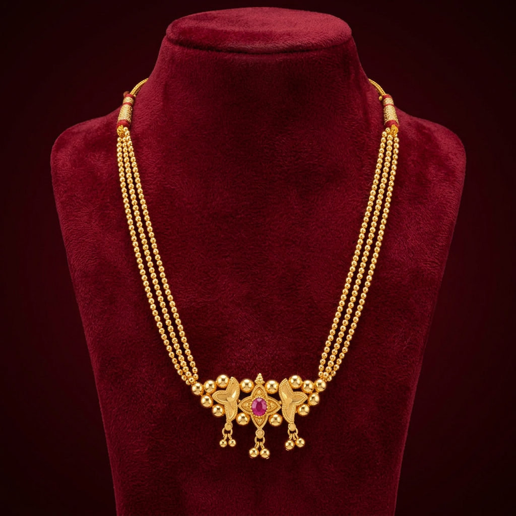 MARATHMOLA SAJ Belpan Thushi Set Pack Of 1 Set Traditional Handcrafted Maharashtrian Belpan Thushi Necklace Matching Earrings Ethnic Bridal Heritage Jewellery Collection