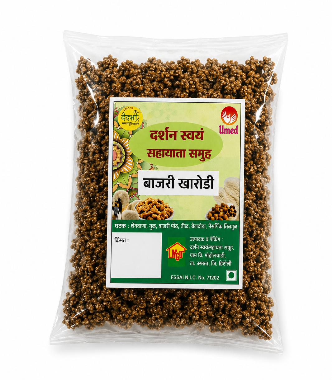 VAIDHARBHI Bajri Kharodi Traditional Vidarbha Sandge Savory Sun Dried Pearl Millet Snack Natural Ingredients Homemade Style Maharashtrian Pack Of 200g