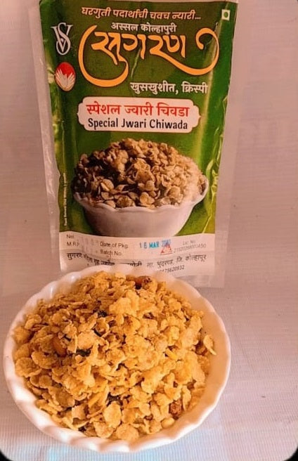 SUGRAN FOODS, Jwari Chiwada, Made By Natural Ingredients, No Artificial, Flavour, Pack of 100 gm