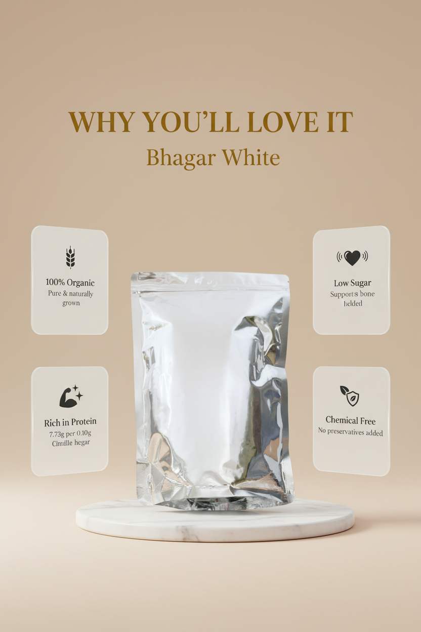 HIRAKANI Bhagar White Pack of 500 gm Nutritious Millet Grain Ideal for Fasting Upvas Bhagar Khichdi
