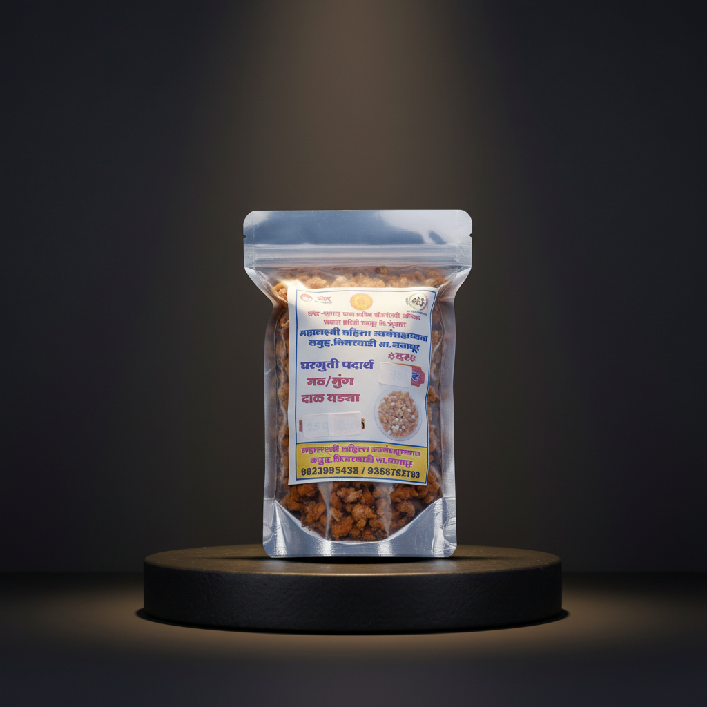 MAHALAXMI Math Mug Vadi Pack of 500 gm Traditional Protein Rich Snack Made from Moth Beans and Green Gram