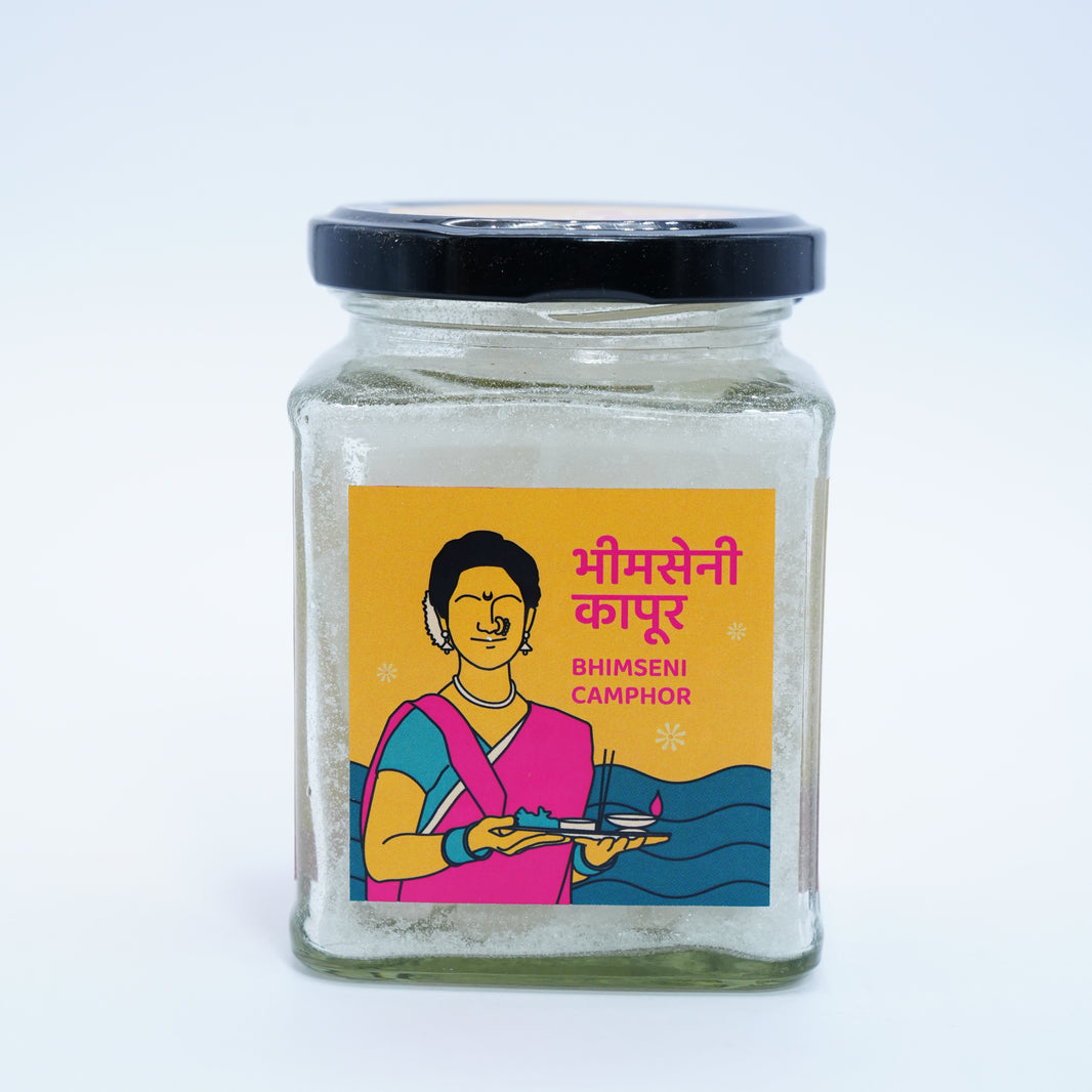 ABHANG Bhimseni Kapoor (Camphor) – Natural, Pure Fragrance,100 gm Glass Jar