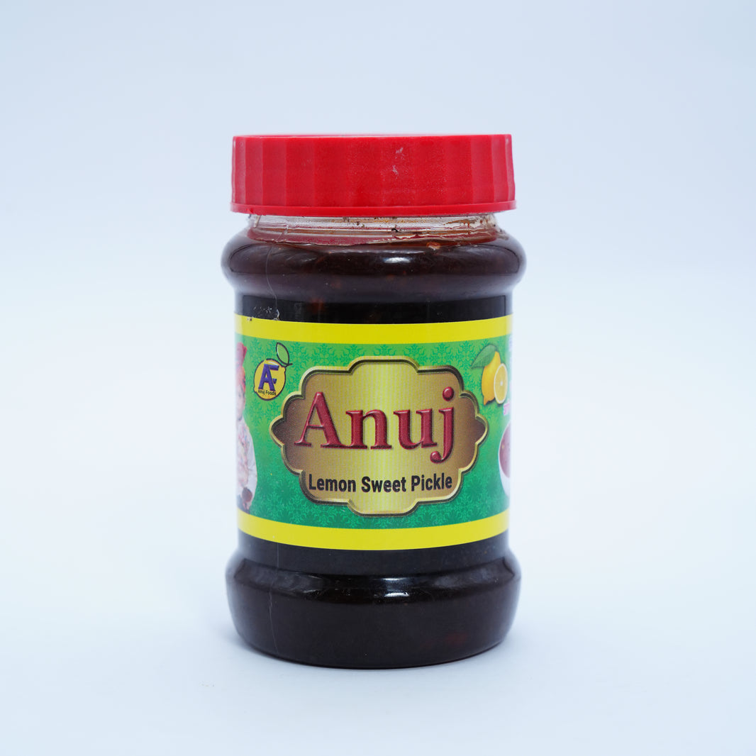 ANUJ FOODS Sweet Lemon Pickle – Handcrafted, No Artificial Flavors, Natural Ingredients, Pack of 200 gms