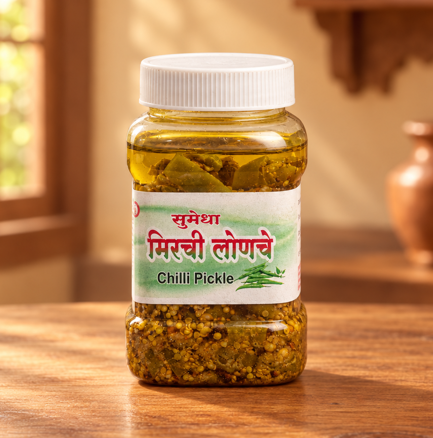 VARDHINI, Chilli pickle, Sumedha Gruh,Natural, ingredient, no artificial essence, pack of 250 gms