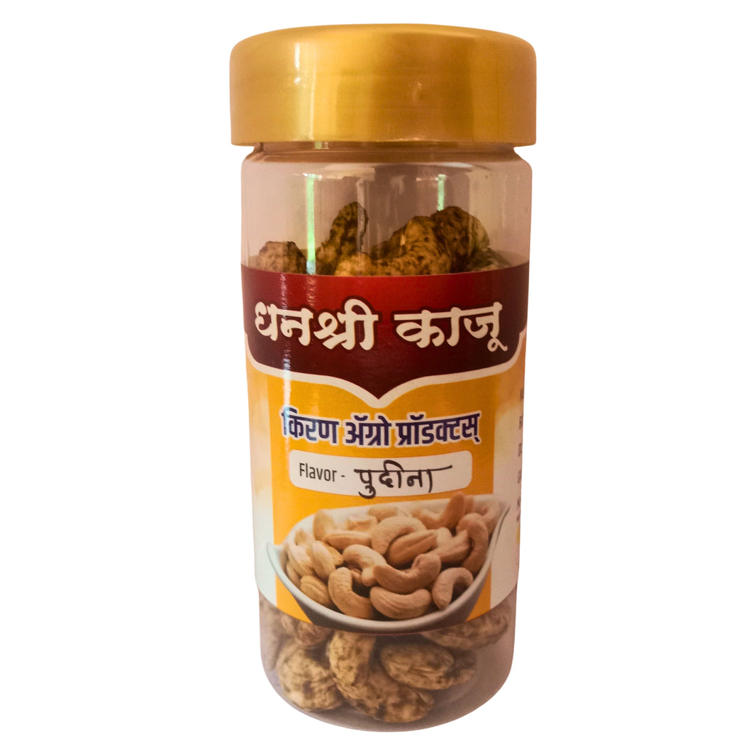 DHANASHREE CASHEW, Pudina Flavoured Cashew, Healthy, Fiberous, Natural Flavour, Pack of 100gm