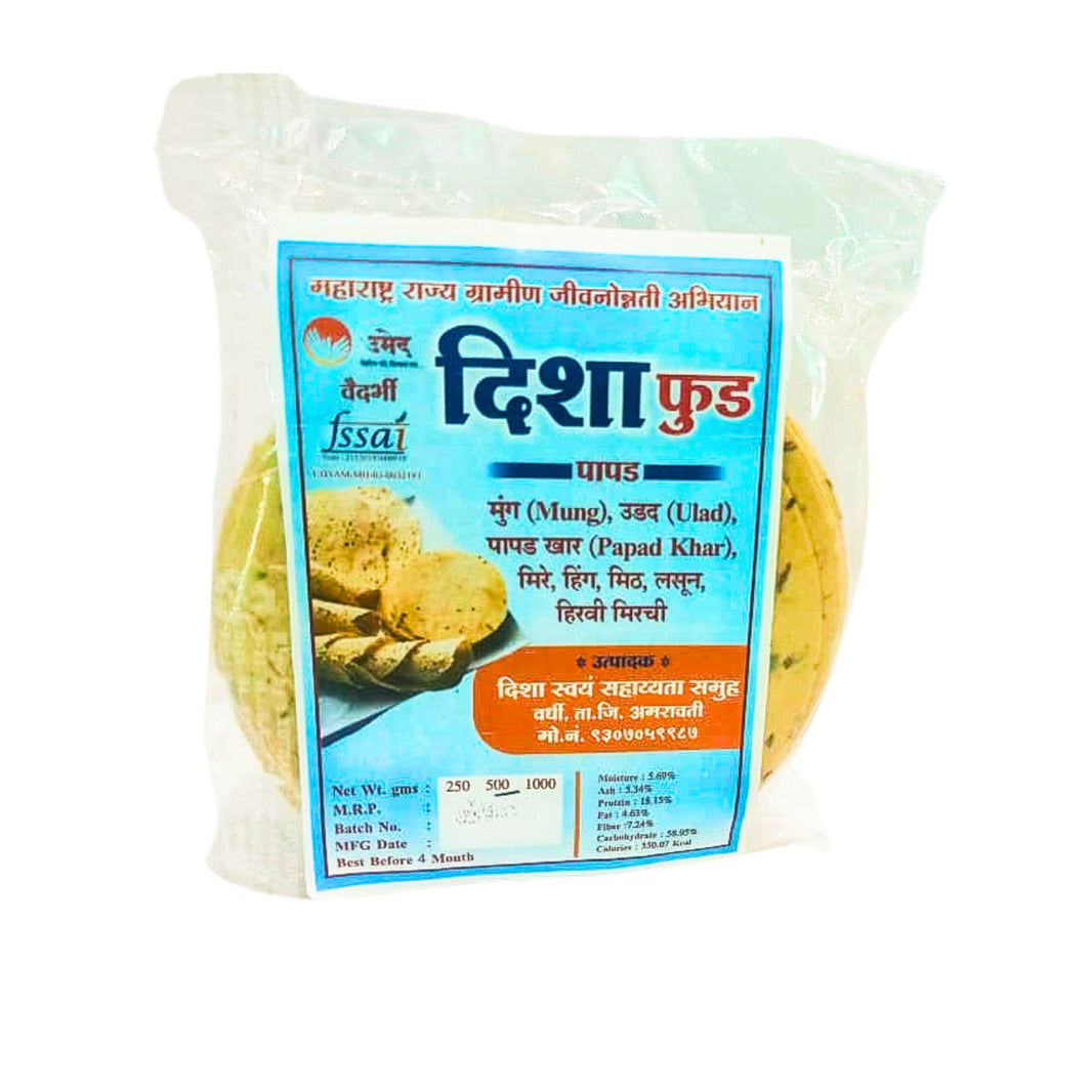 DISHA Lasun Papad, Handmade with High-Quality Ingredients, Crispy, Flavorful, Pack of 500 gms