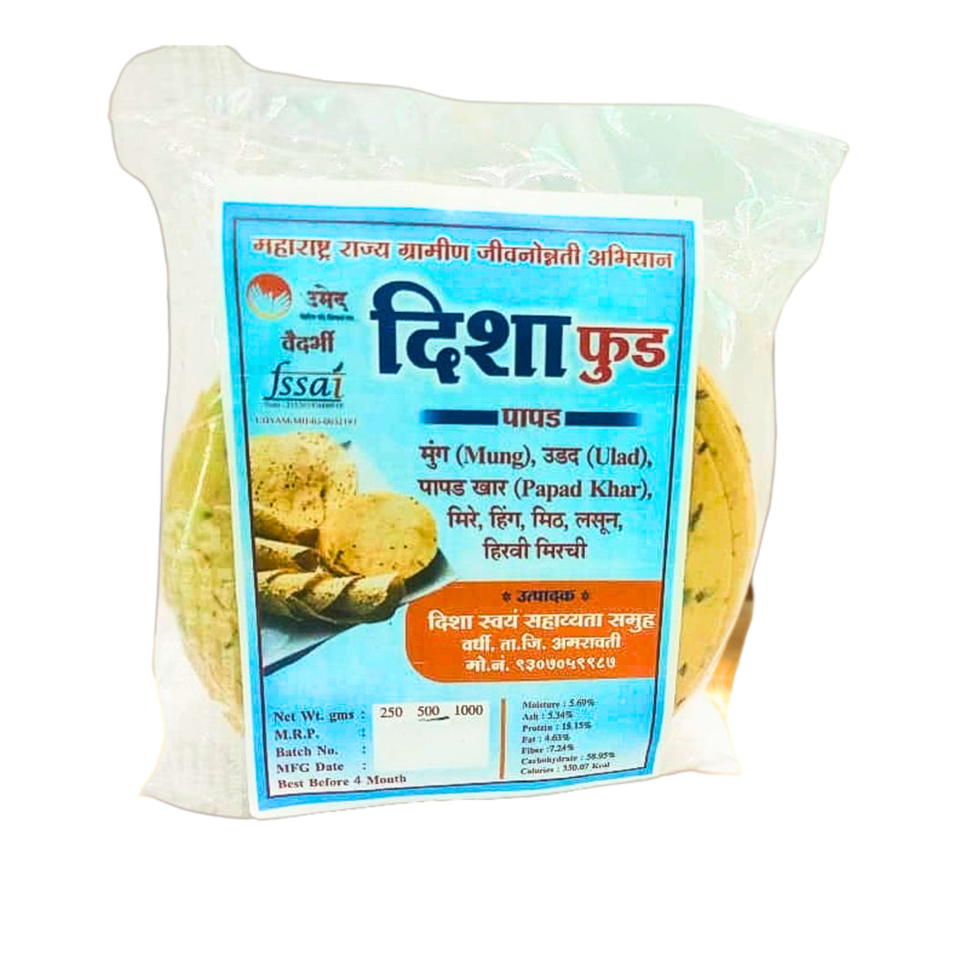 DISHA Lasun Papad, Handmade with High-Quality Ingredients, Crispy, Flavorful, Pack of 1000 gms