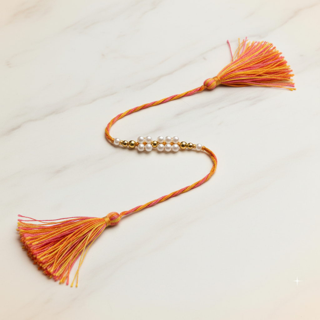 SN Double Row Moti Rakhi Pack Of 1 Rakhi Traditional Beaded Rakhi Elegant Handcrafted Raksha Bandhan Festive Gift For Brother Maharashtrian Style Artisan Made