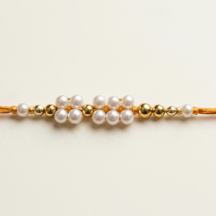 SN Double Row Moti Rakhi Pack Of 1 Rakhi Traditional Beaded Rakhi Elegant Handcrafted Raksha Bandhan Festive Gift For Brother Maharashtrian Style Artisan Made