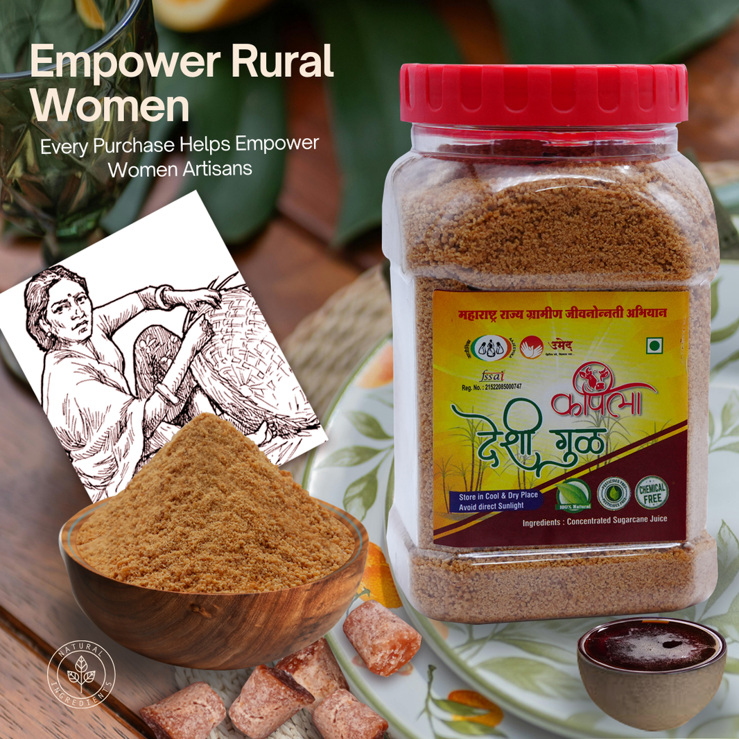 KAPILA Pure Deshi Gul Jaggery Powder, Natural, Chemical Free, 450gm Jar