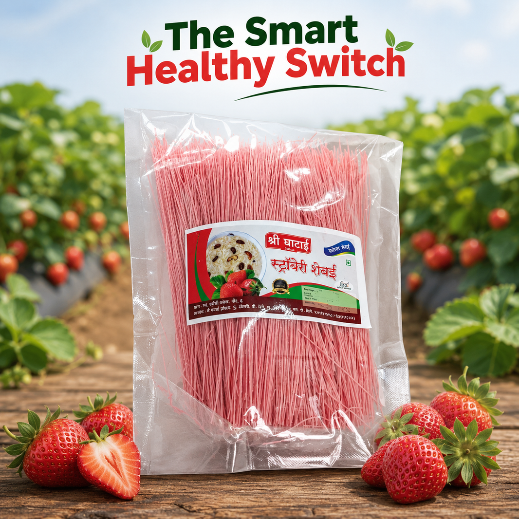 GHATAIDEVI SHG, StrawberryShevai, No Maida Made By Natural Ingredients, Pack of 500 gm