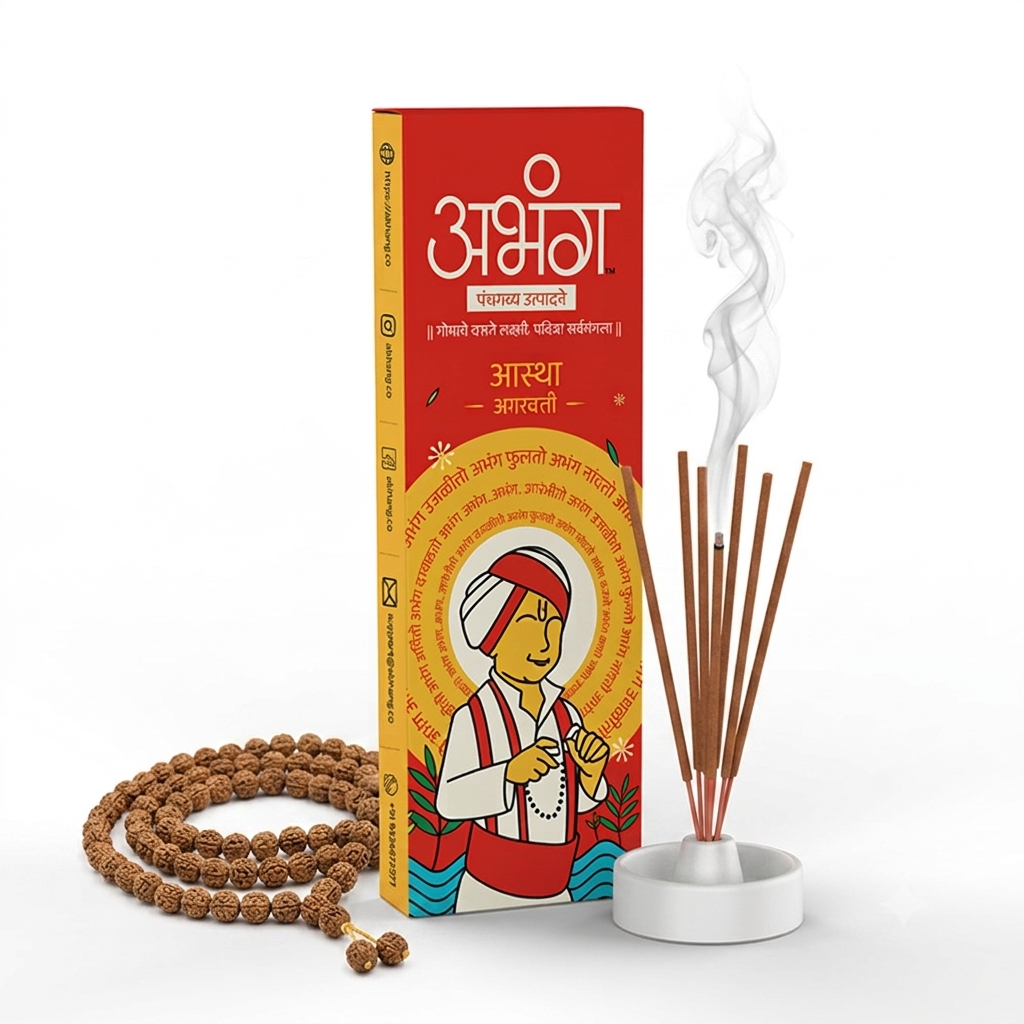 ABHANG Aastha Agarbatti Premium Incense Sticks Long Lasting Divine Fragrance Daily Worship Meditation Spiritual Ambience Handmade Pack Of 100g