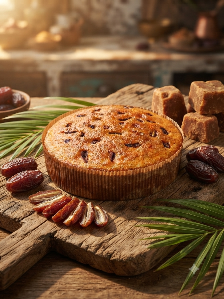 CAKOZY STUDIO Natural Jaggery Khajur Cake Traditional Indian Bakery Dessert With Dates 250 gm Pack Of 1 Handcrafted Sweet Delicacy For Celebrations