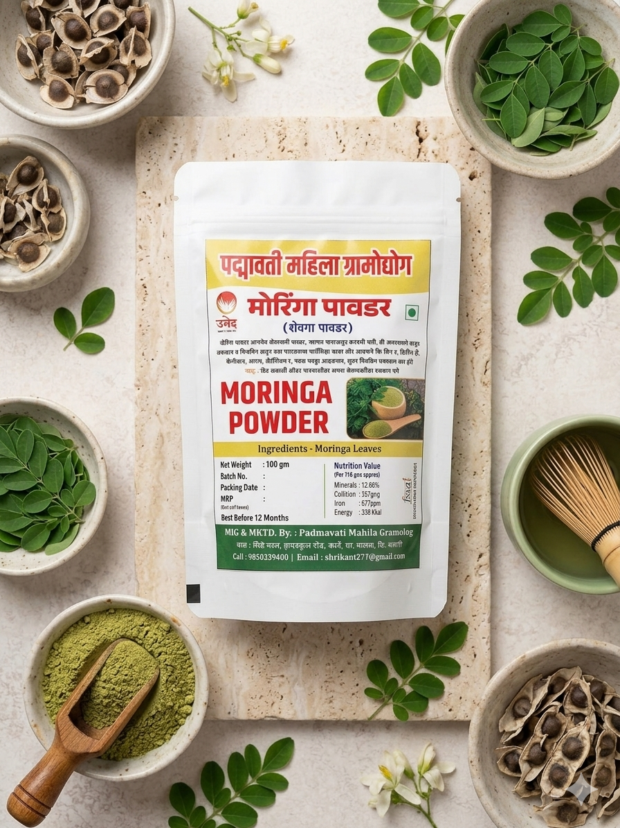 SUDIKSHA Moringa Powder Pack Of 100gm Natural Moringa Leaf Powder Daily Wellness Superfood Finely Ground Herbal Nutrition Premium Quality Traditional Health Supplement
