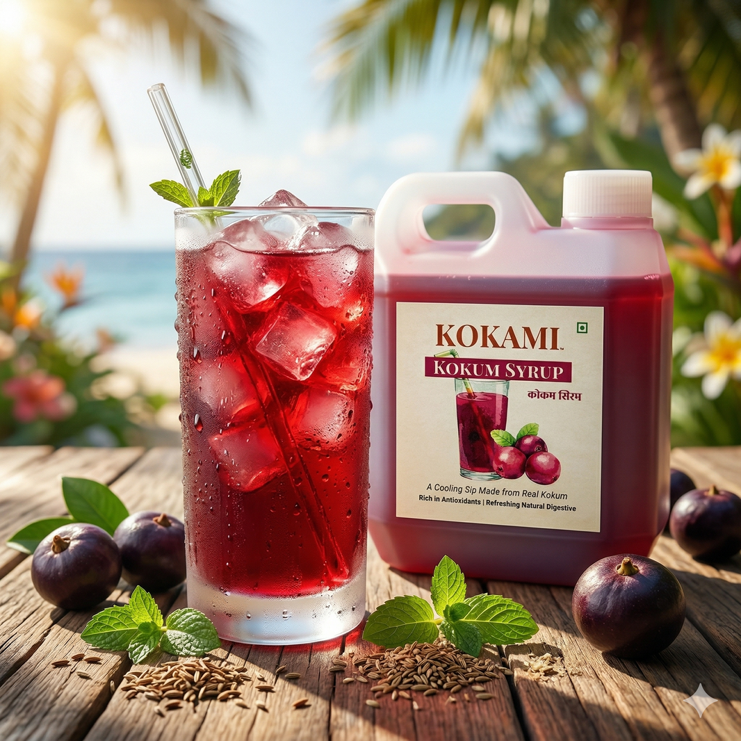KOKAMI Kokum Sharbat, Durgalaxmi SHG, Natural Ingredients, No Artificial Essence, Pack of 500 ml