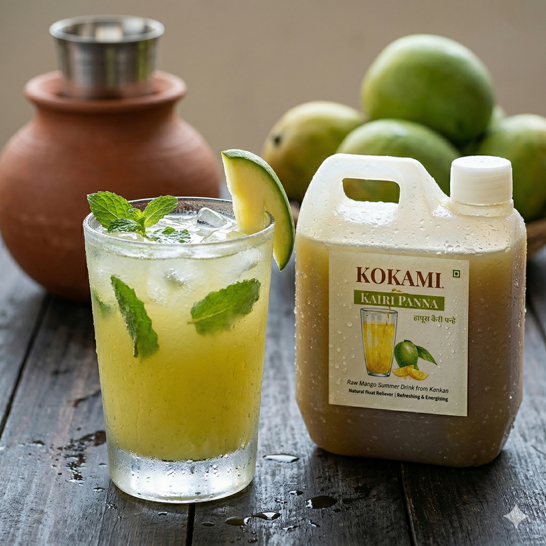 KOKAMI Kokum Sharbat And Kairi Panhe Combo Traditional Konkan Summer Drinks Natural Cooling Refreshing Beverage Handcrafted By  Durgalaxmi SHG Pack Of 500ml Each