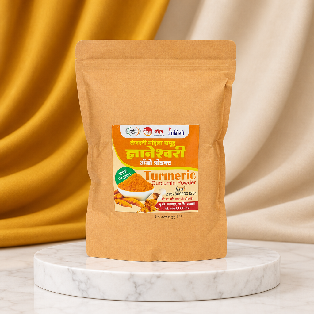GYANESHWARI AGRO PRODUCT Turmeric Powder, Tejaswi SHG, No Added Colours & No Preservatives, Pack Of 500 gm