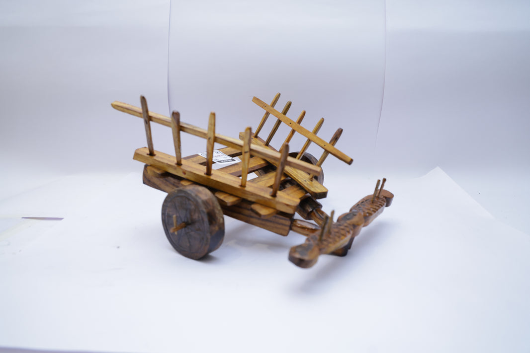 SANTGYANESHWAR, Bullock Cart, Natural Wood, Local Craftsmanship,Pack of 1