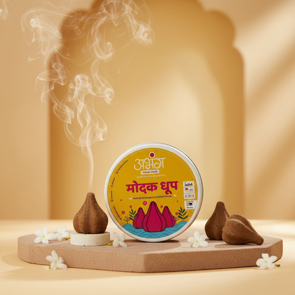 ABHANG Modak Dhoop Natural Handcrafted Traditional Fragrance Pack of 200 gm Jar