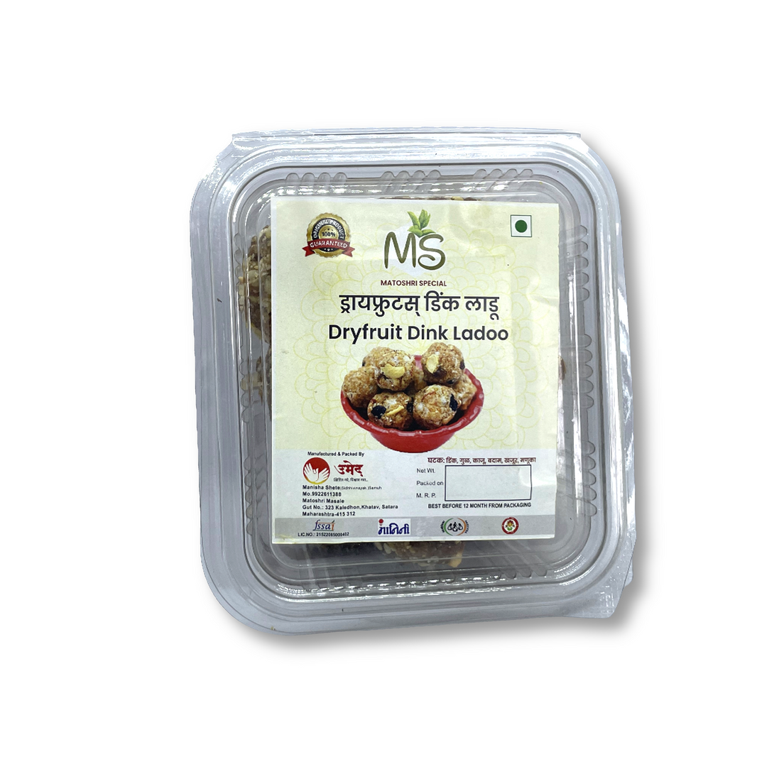 MS MASALE, Dryfruits Dink Ladu, Siddhivinayak SHG, Natural Ingredients, No Artificial Essence, Pack of 500gm