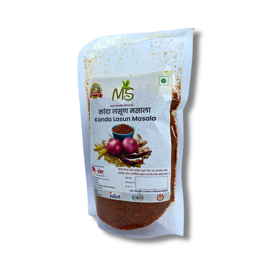 MS MASALE, Kanda Lasun Masala, Siddhivinayak SHG, Natural Ingredients, No Artificial Essence, Pack of 500 gm