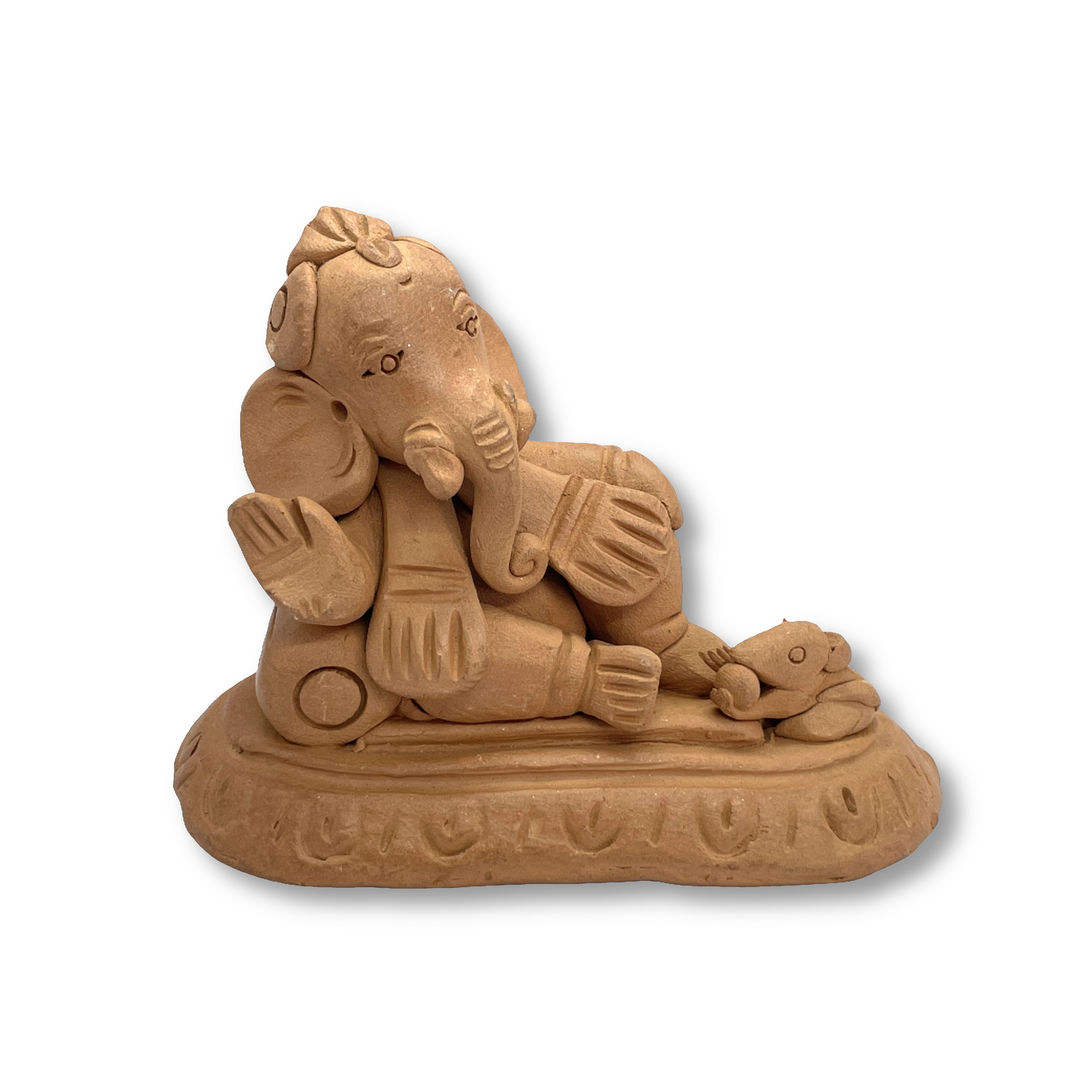 SANKET Teracotta, Lord Ganesh Idol Shivpindi Ganesh, Made By Natural Soil, Local Craftsmanship, Pack Of 1