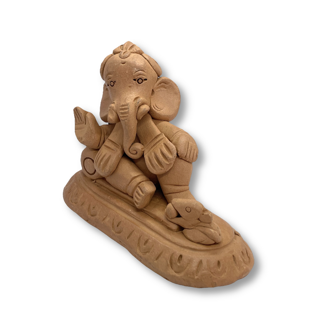 SANKET Teracotta, Lord Ganesh Idol Shivpindi Ganesh, Made By Natural Soil, Local Craftsmanship, Pack Of 1