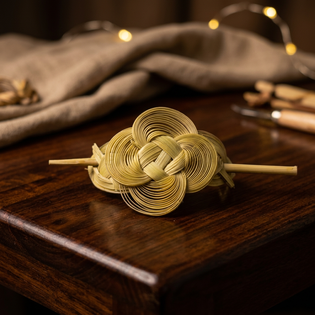 DIKSHA BAMBOO ART, Bamboo Hair Clip, Natural Wood, Local Craftsmanship