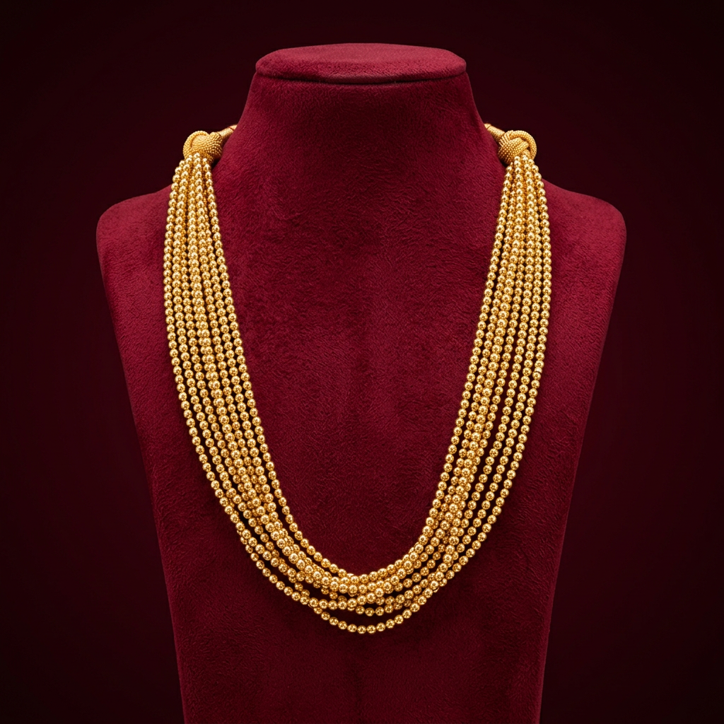 MARATHMOLA SAJ Jondhali Thushi Pack Of 1 Set Traditional Handcrafted Maharashtrian Necklace Matching Earrings Classic Ethnic Bridal Jewellery Timeless Cultural Heritage Collection