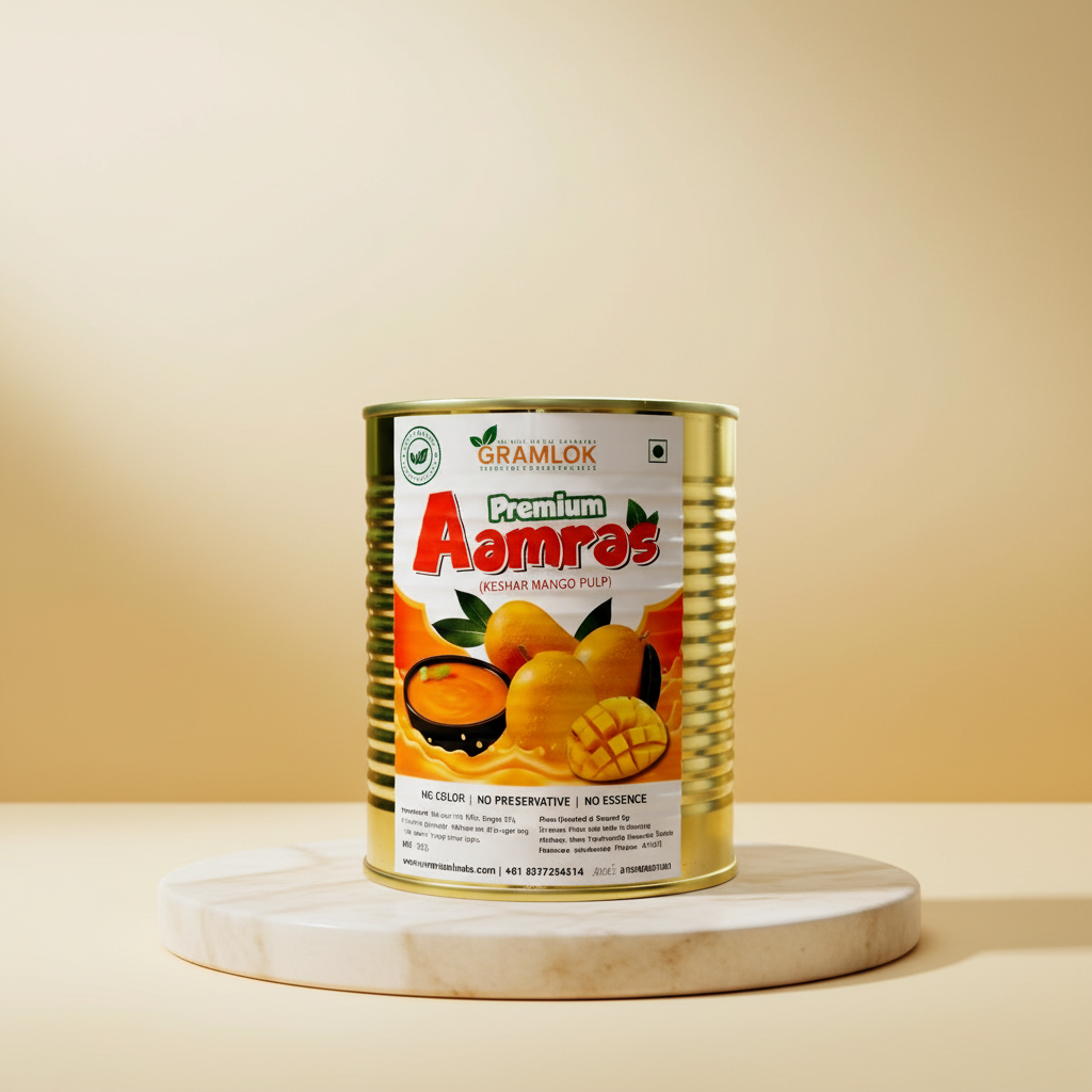 GRAMLOK NATURALS Keshar Mango Pulp Pack Of Premium Naturally Sweet Smooth Fruit Pulp Rich Mango Flavour Dessert Beverage Ready Maharashtra