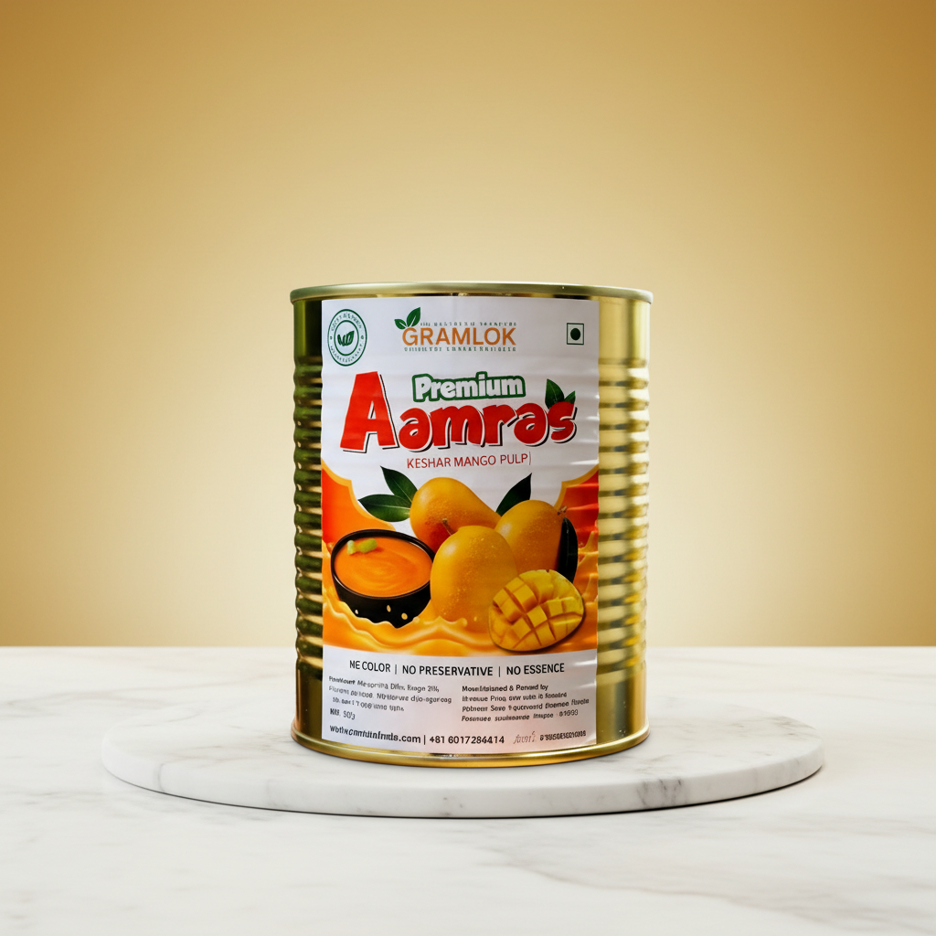 GRAMLOK NATURALS Keshar Mango Pulp Pack Of Premium Naturally Sweet Smooth Fruit Pulp Rich Mango Flavour Dessert Beverage Ready Maharashtra