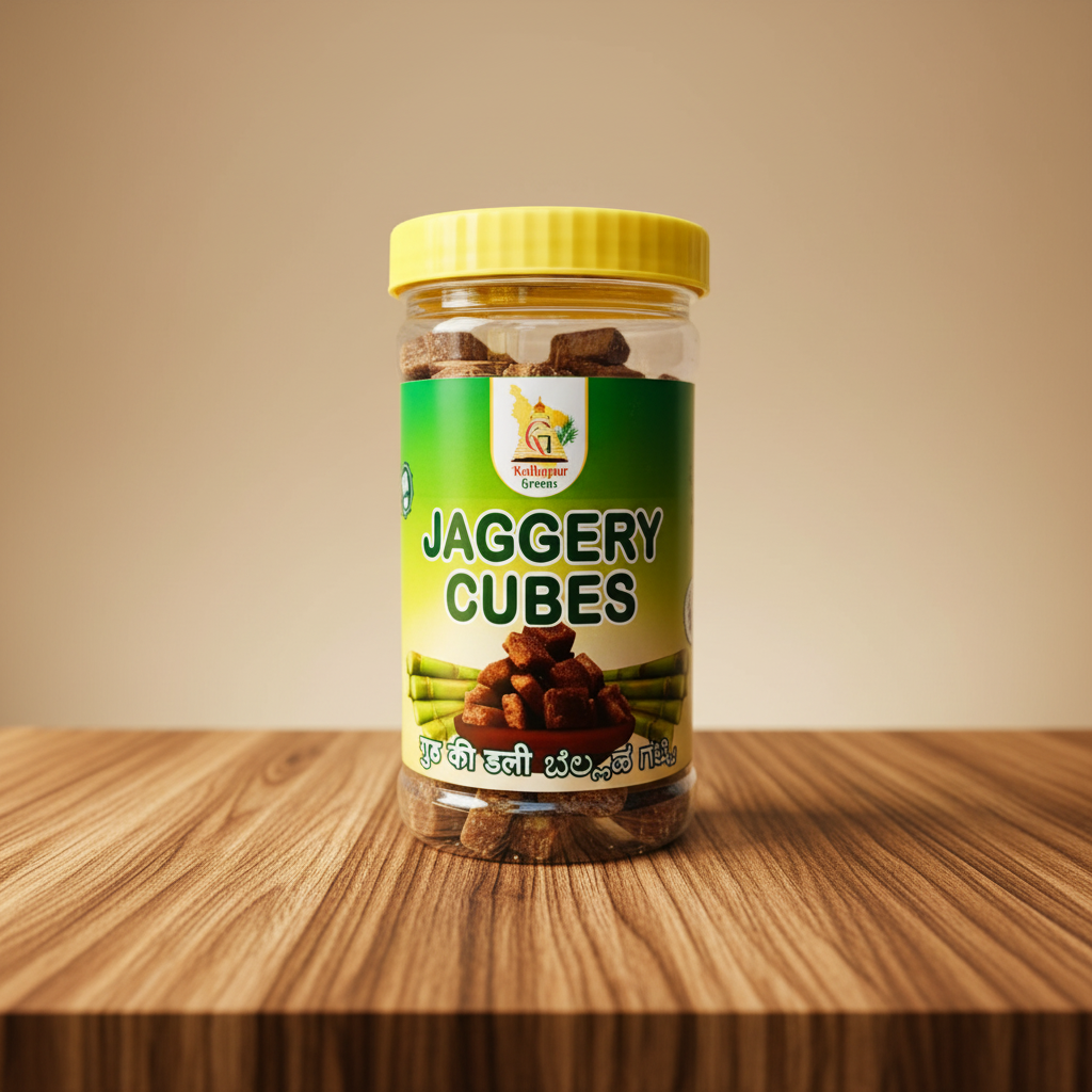Kolhapur Greens Pure Deshi Gul (Jaggery) Cubes, Sakhi SHG, Natural, Chemical Free, 250 gm