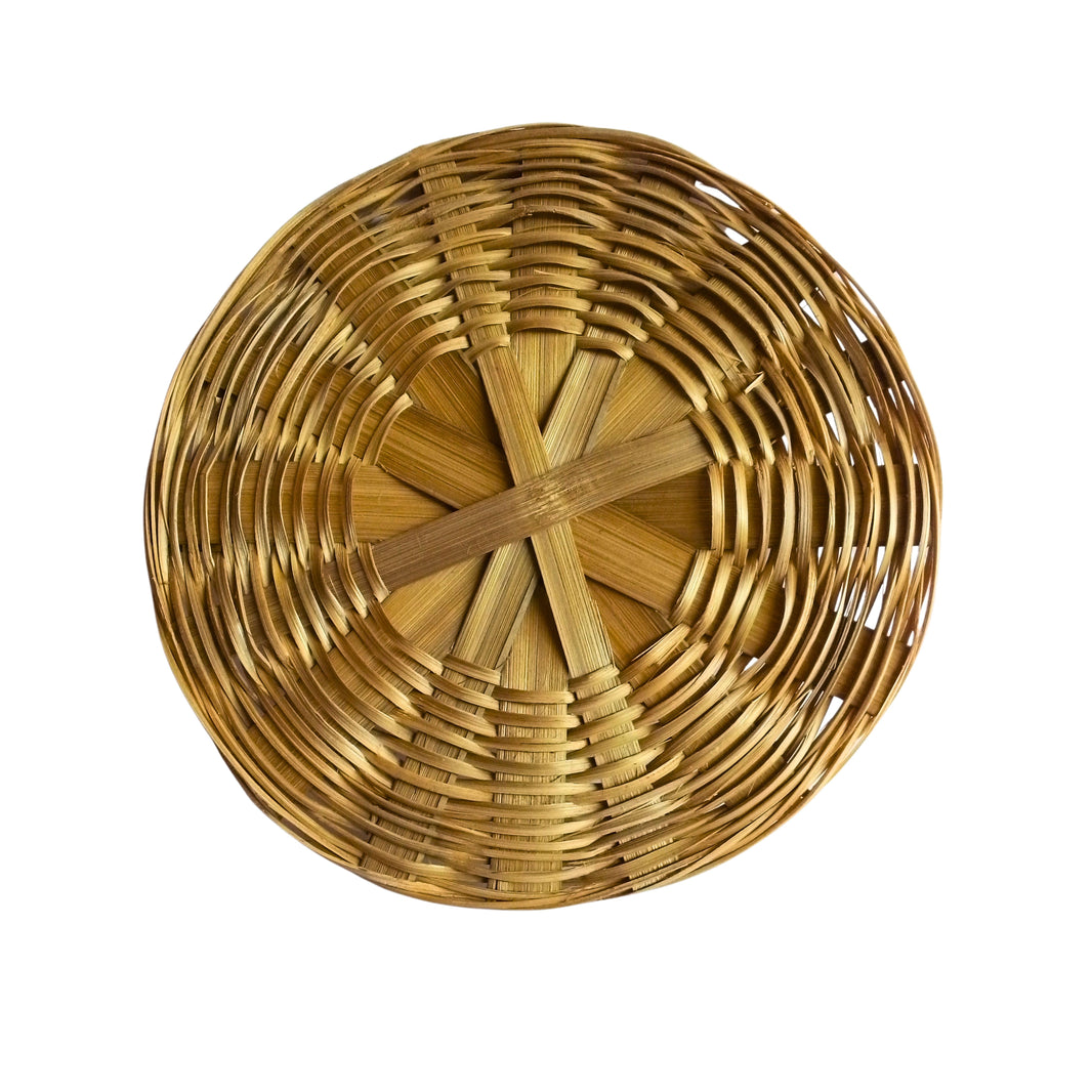 LAKSHMI BAMBOO UDYOG, Bamboo Shibi Lid, Bamboo ART, Natural Wood, Local Craftsmanship, Pack of 1 No