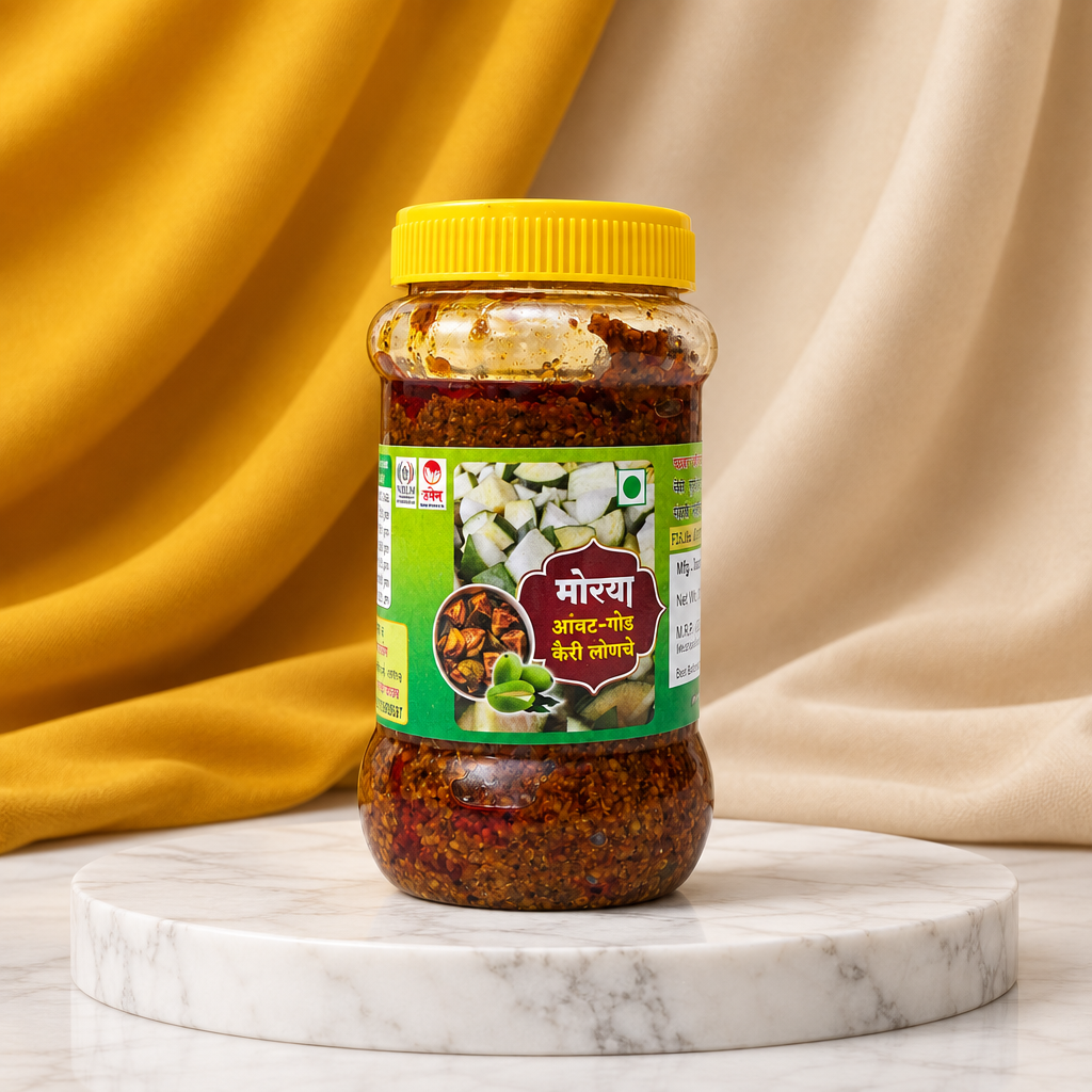 MORYA, Aambat God Kairi Lonche, Raw Mango Pickle, Natural Ingredient, No Artificial Essence, Pack of 500 gms