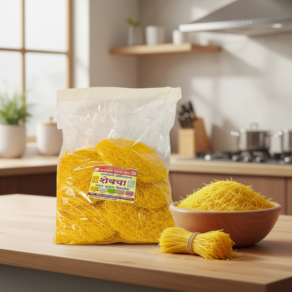 SWARANJALI Mango Shevai, No Maida, Laxmi SHG, Made By Natural Ingredients, Pack of 1000 gm