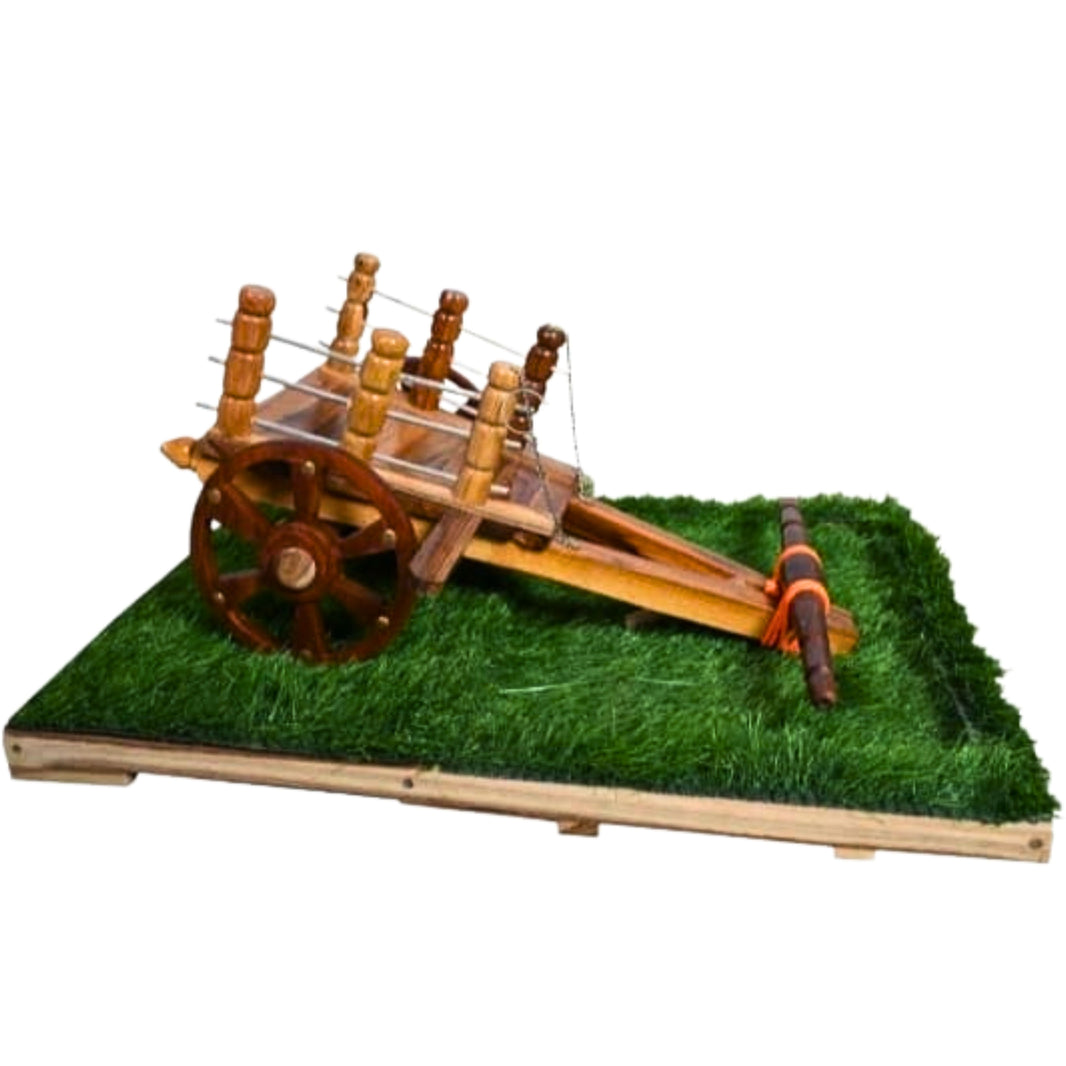 NIKS ART Wooden Bullock Cart, Wooden ART, Vaishali SHG, Natural Wood, Local Craftsmanship, Pack of 1 No