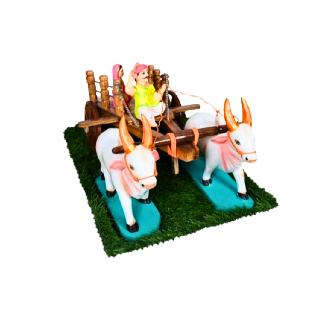 NIKS ART Wooden Bullock Cart, Wooden ART, Vaishali SHG, Natural Wood, Local Craftsmanship, Pack of 1 No