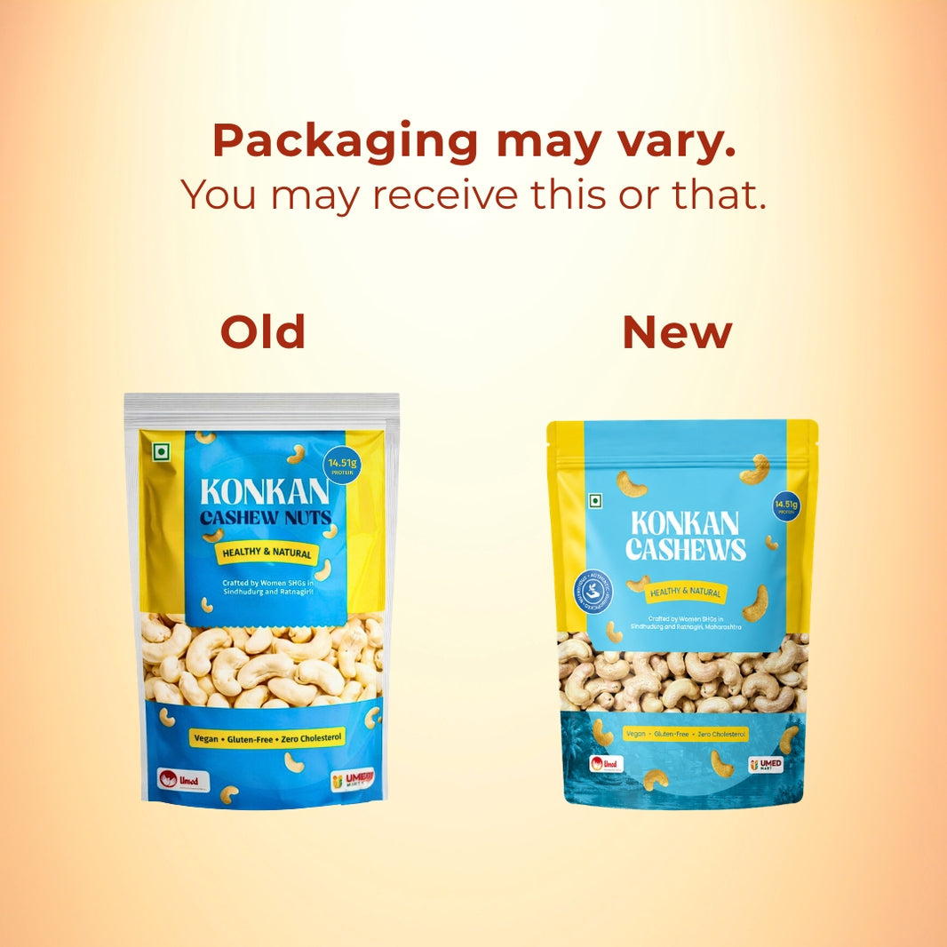 UMEDMART Konkan Whole W320 Cashew Nuts, 500 g | No Added Preservatives