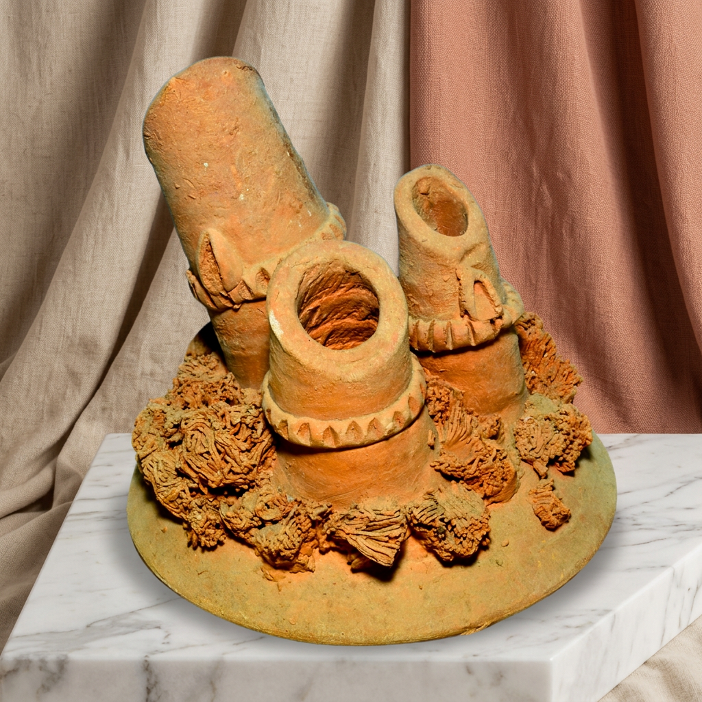 ARTISTIC TERRACOTTA PEN STAND, Made By Natural Soil, Local Craftsmanship, PM Vishwakarma, Pack Of 1