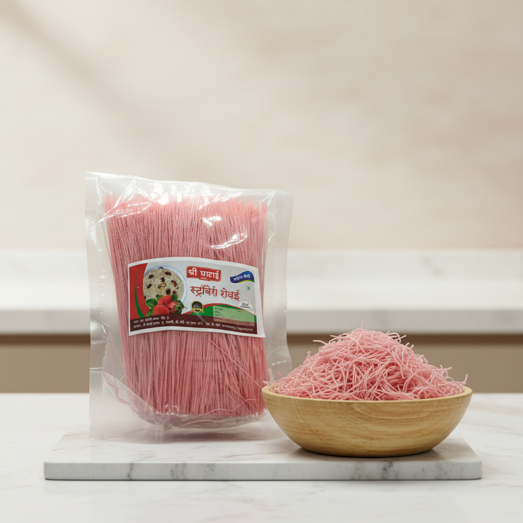 GHATAIDEVI SHG, StrawberryShevai, Pack of 4, No Maida Made By Natural Ingredients, Pack of 200