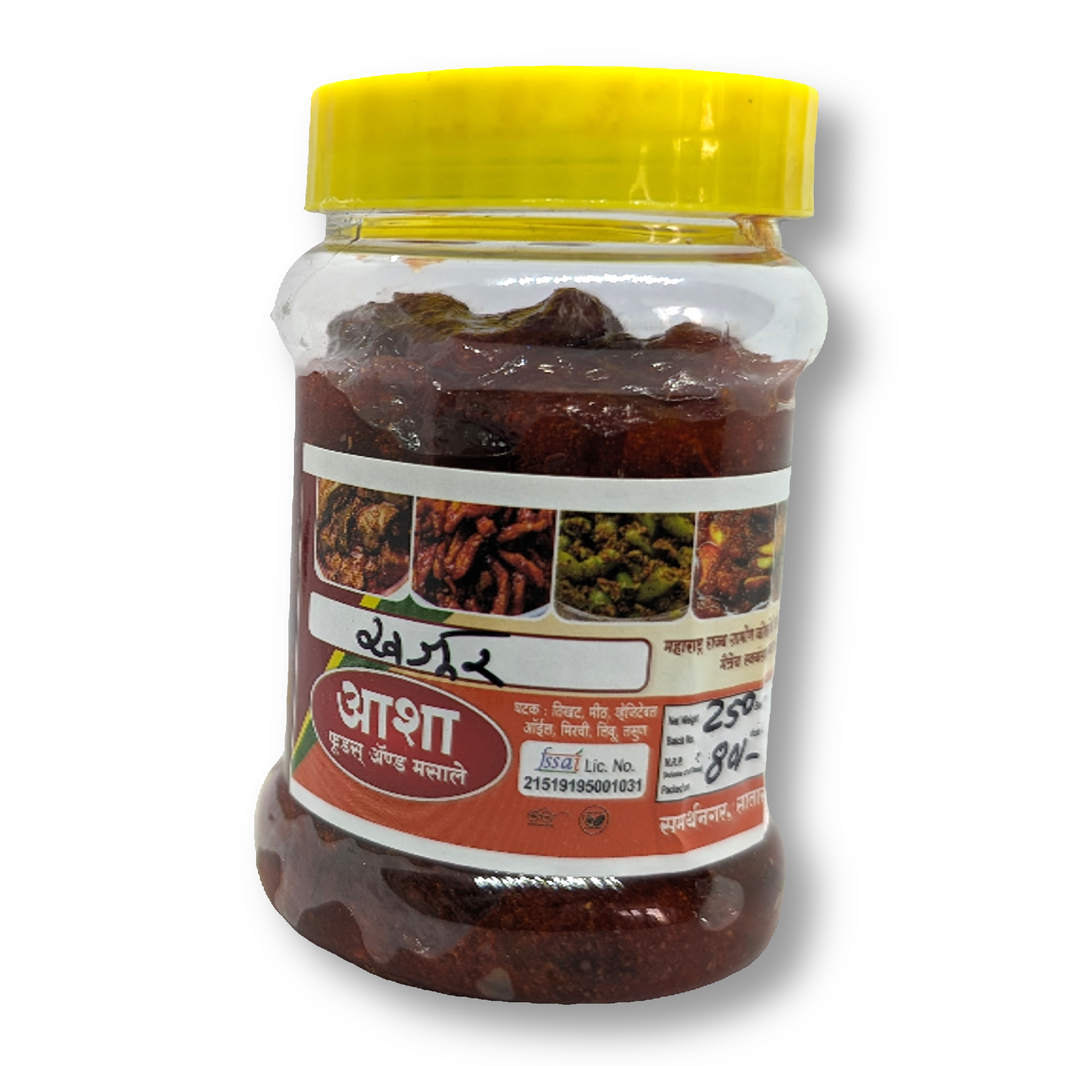 ASHA FOOD & MASALA Date Pickle, Made By Natural Ingredients, No Artificial Flavour, Pack of 250 gm